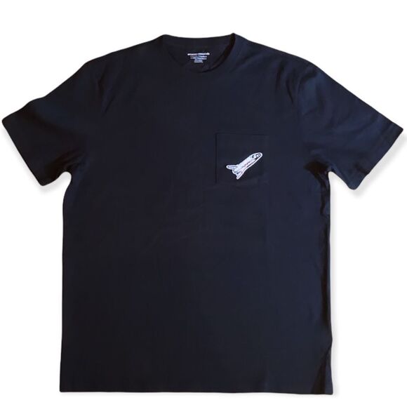 NWT Wool + Pepper Co. Spaceship Unisex Pocket Tee- Avail in Gray, White, Black - Picture 7 of 9